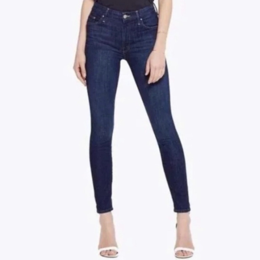 MOTHER The Looker In Clean Sweep Skinny Jeans Dark Wash Size 26 Soft Denim